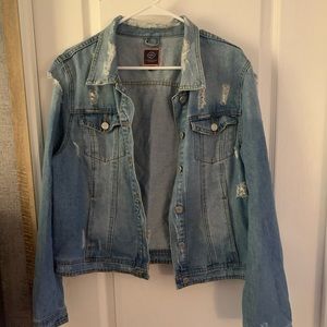 Ripped light blue jean Jacket